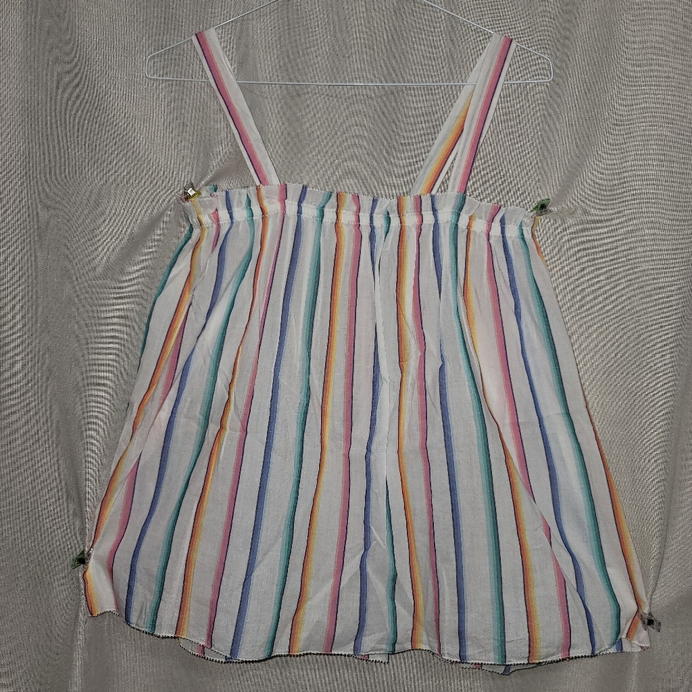 Gap White Summer Striped Babydoll Tank